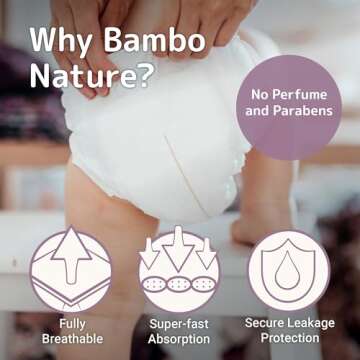 Bambo Nature Premium Eco-Friendly Baby Diapers, Size 5 (27-40 Lbs), 150 Count (6 Packs of 25)