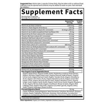 Garden of Life Prenatal Multivitamin for Women with Iron, Folate & Vitamin C and D3 for Neural Development & Probiotics for Immune Support – Vitamin Code – Non-GMO, Gluten-Free, Kosher, 10 Day Supply