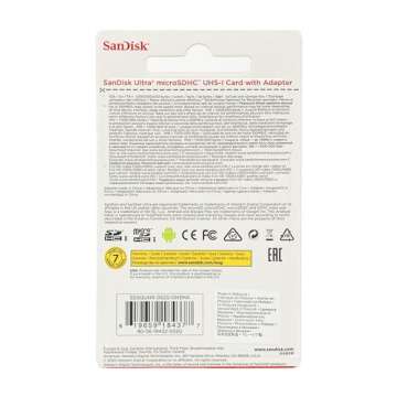 SanDisk Ultra 32GB microSDHC UHS-I Card with Adapter, Silver, Standard Packaging (SDSQUNC-032G-GN6MA)