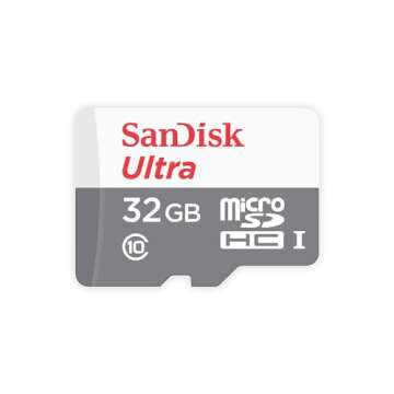 SanDisk Ultra 32GB microSDHC UHS-I Card with Adapter, Silver, Standard Packaging (SDSQUNC-032G-GN6MA)