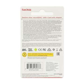 SanDisk Ultra 32GB microSDHC UHS-I Card with Adapter, Silver, Standard Packaging (SDSQUNC-032G-GN6MA)