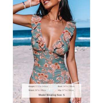 Stylish CUPSHE Women's Ruffled One Piece Swimsuit