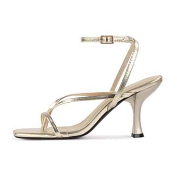 Carcuume Women’s Kitten Heels - Elegant Square Toe Sandals