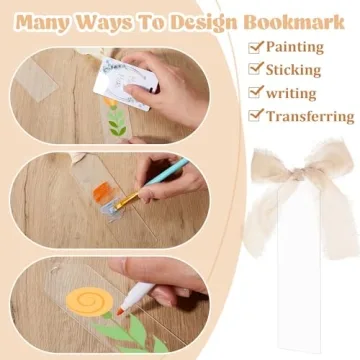 Yeaqee 100 Pcs Acrylic Bookmark Blanks for Creative Gifting
