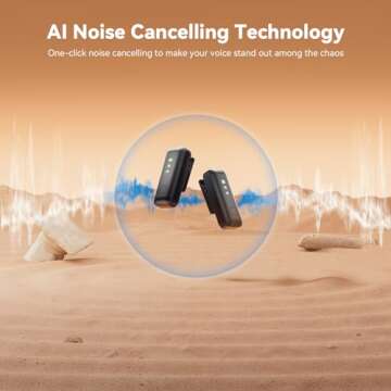 LEVN Microphone for iPhone, Wireless Lavalier Microphone (2 TX + 2 RX + Charging Case), Mini Mic with Noise Cancellation, 20H Battery, 200ft, Wireless Microphone for iPhone 15/14/13/12, Android, PC