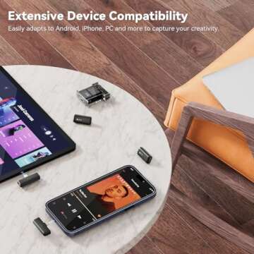 LEVN Microphone for iPhone, Wireless Lavalier Microphone (2 TX + 2 RX + Charging Case), Mini Mic with Noise Cancellation, 20H Battery, 200ft, Wireless Microphone for iPhone 15/14/13/12, Android, PC