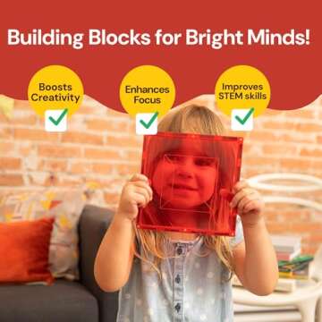 PLAYVIBE Magnetic Tiles - 100 Pcs STEM Building Blocks