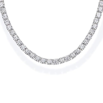 Elegant 15" Simulated Diamond Tennis Necklace for Women