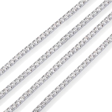 Elegant 15" Simulated Diamond Tennis Necklace for Women