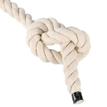 SINJEUN 1 inch x 50 feet Natural Twisted Cotton Rope
