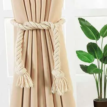 SINJEUN 1 inch x 50 feet Natural Twisted Cotton Rope