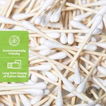 Eco-Friendly Bamboo Cotton Swabs 1000 Count - Biodegradable Benefits