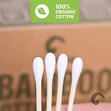 Bamboo Cotton Swabs 1000 Count | Biodegradable & Organic Wooden Cotton Buds | Double Tipped Ear Sticks | 100% Eco-Friendly & Natural! | Perfect for Ear Wax Removal, Arts & Crafts, Fine Cleaning