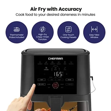 Chefman Digital 5-Quart Air Fryer with Temperature Probe