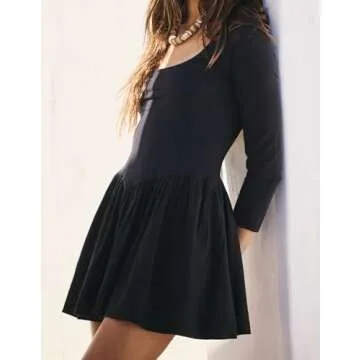 Meiyi Station People Free Dress Long Sleeve Mini Dress