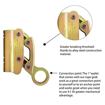 Secure Bite Dual Cam Rope Grab for Safe Climbing and Work