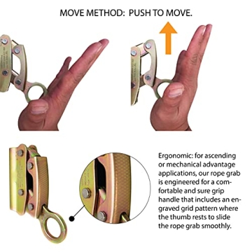 Secure Bite Dual Cam Rope Grab for Safe Climbing and Work