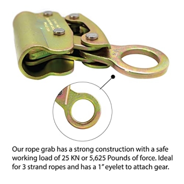 Secure Bite Dual Cam Rope Grab for Safe Climbing and Work