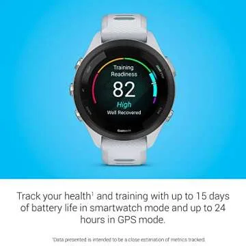 Garmin Forerunner 265S Running Smartwatch, Colorful AMOLED Display, Training Metrics and Recovery Insights, Whitestone and Neo Tropic 42 mm