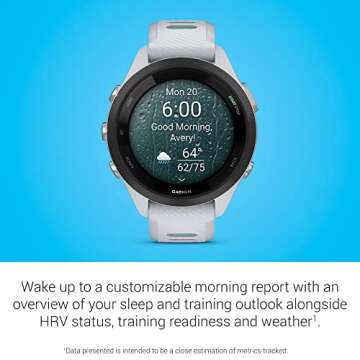 Garmin Forerunner 265S Running Smartwatch, Colorful AMOLED Display, Training Metrics and Recovery Insights, Whitestone and Neo Tropic 42 mm