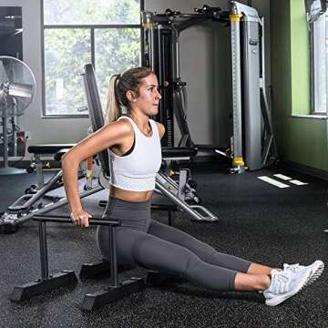 Parallettes Bars - Sturdy Dip & Push Up Bars for Strength HIIT Workouts, Upper Body Calisthenics Equipment | Non-Slip Powder-Coated Handstand Parallettes | Planche Bar for Gymnastics Home Training