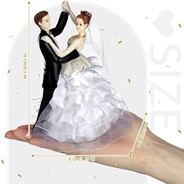 Dancing Bride and Groom Cake Topper for Weddings