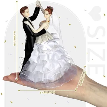Dancing Bride and Groom Cake Topper for Weddings