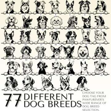 PawFurEver Dog Tags Personalized with Breed Design - Custom Dog Tags for Pets - Dog ID Tags Personalized for Pets - Stainless Steel Dog Collar Tag - Pet Name Tags for Dogs (Circle, Gold)