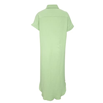 Dokotoo Womens Summer Beach Swim Cover Up Long Boho Casual Cardigans Short Sleeve Side Split Loose Button Down Swimsuit Bikini Swimsuit Swimwear Cover Ups Kimono Green Small