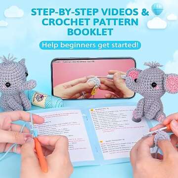 Crochetta Crochet Kit for Beginners, Beginner Crochet Starter Kit with Step-by-Step Video Tutorials,...