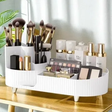 Large Capacity Rotating Makeup Organizer for Easy Access