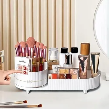 Large Capacity Rotating Makeup Organizer for Easy Access