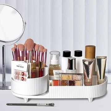 Large Capacity Rotating Makeup Organizer for Easy Access