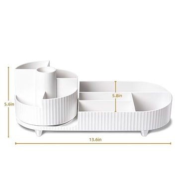 Large Capacity Rotating Makeup Organizer for Easy Access