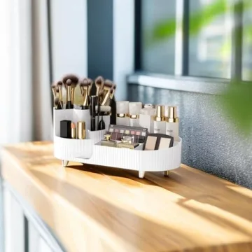 Large Capacity Rotating Makeup Organizer for Easy Access
