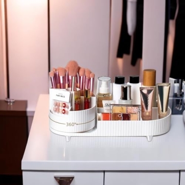 Large Capacity Rotating Makeup Organizer for Easy Access