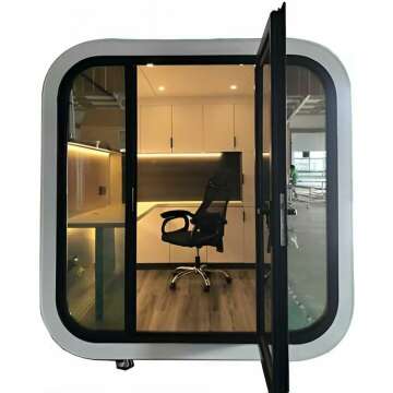 Mobile Soundproof Office Pod with Desk