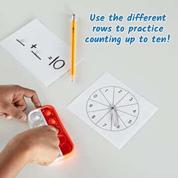 hand2mind Ten Frame Sensory Bubble Poppers, Pop Fidget Toys for Kids, Math Manipulatives Kindergarten, Counting Toys, Fine Motor Toys, Fidgets for Classroom, Calm Down Corner Supplies (Set of 6)