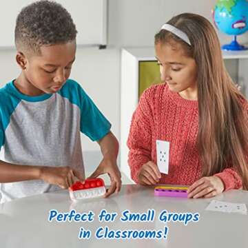 hand2mind Ten Frame Sensory Bubble Poppers, Pop Fidget Toys for Kids, Math Manipulatives Kindergarten, Counting Toys, Fine Motor Toys, Fidgets for Classroom, Calm Down Corner Supplies (Set of 6)