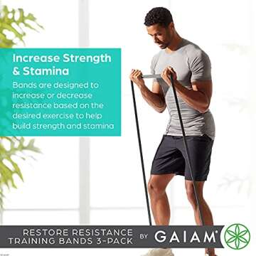 Gaiam Restore Resistance Pull Up Bands 3 Pack for Strength