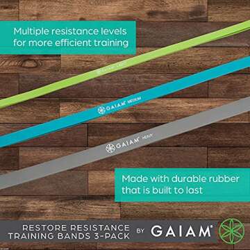 Gaiam Restore Resistance Pull Up Bands 3 Pack for Strength