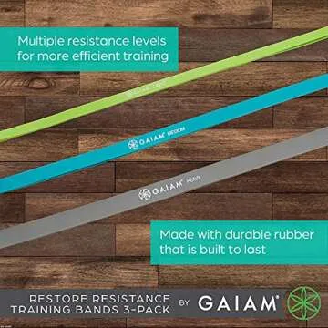 Gaiam Restore Resistance Pull Up Bands 3 Pack for Strength