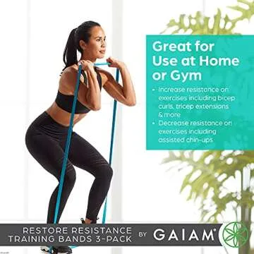 Gaiam Restore Resistance Pull Up Bands 3 Pack for Strength