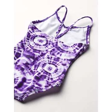 Kanu Surf Girls' Daisy Beach Sport 1-Piece Swimsuit - Groovy Purple, Sizes 2-14