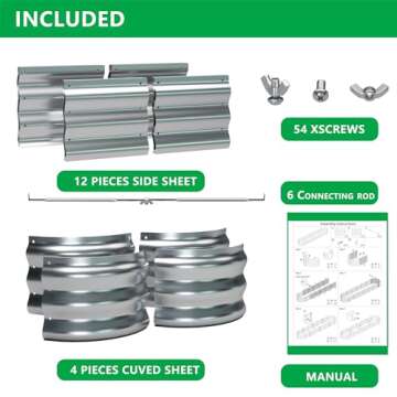 KFN 2pcs Galvanized Raised Garden Bed,Raised Garden Bed Kit-Oval Metal Flower Box,Large Planter Vegetable Box Outdoor,Planting for Vegetables,Flower,Herb,8FT,0.7mm