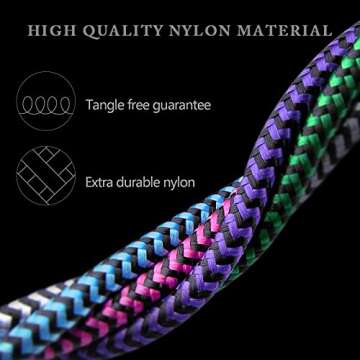 iPhone Charger [5Pack/6ft], Long Braided Lightning Cables, Fast Charging Power Adapter Cargador Cords for iPhone 14/13/12 Pro Max/12Pro/11 Pro Max/SE/XS/XR/8/7/6S Plus, iPad mini Air Pod Color Wire