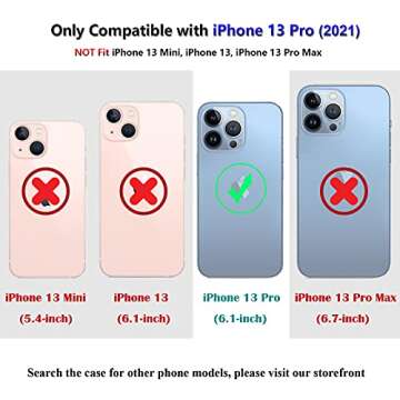 JAHOLAN Compatible with iPhone 13 Pro Case Bling Glitter Sparkle Marble Design Clear TPU Bumper Shoc...