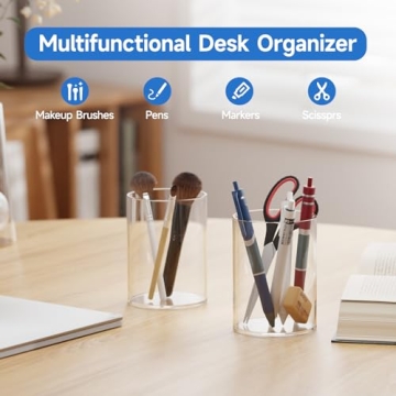 DreamShore Acrylic Pen Holder - Stylish Desk Organizer
