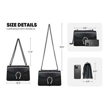 JBB Women's Small Satchel Crossbody Bags Snake Print Clutch Evening Handbag Chain Strap Shoulder Satchel Purses Green