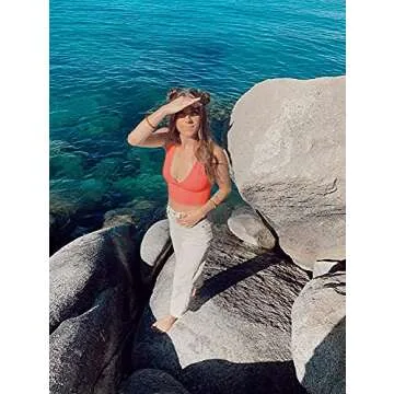 AEPEBO Sexy Crop Tops for Women Deep V Neck Back Cutout Sleeveless Plunge Racerback Tank Cropped Top Fluo Pink S